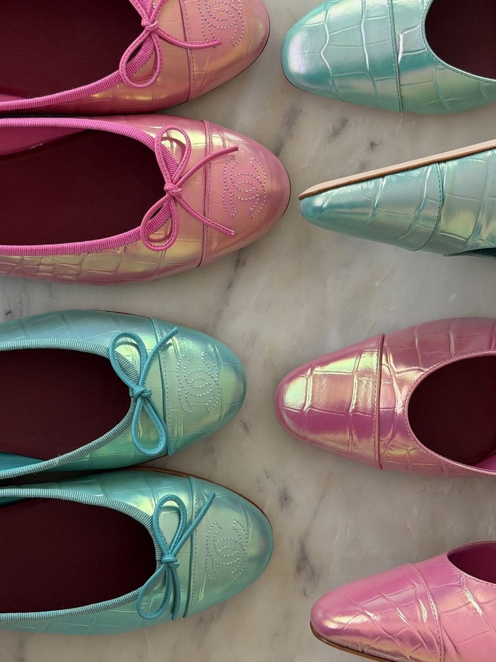 Chanel Pink Croc Embossed Slingback Pumps | Size 39C - Picture 3 of 12